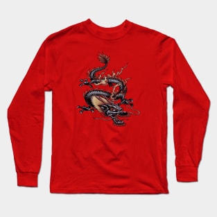 Chinese Dragon Painting Isolated Cut Out Long Sleeve T-Shirt